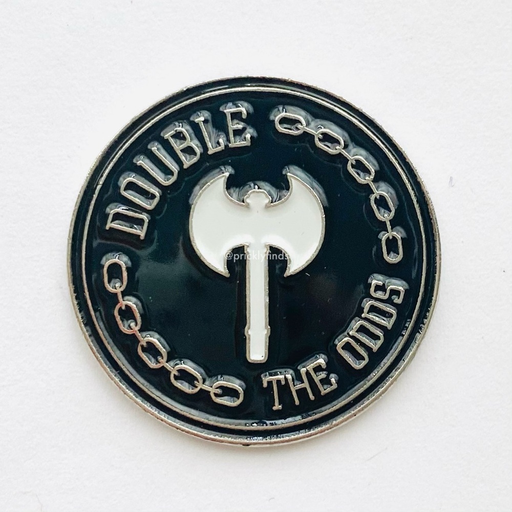 8/$40 Double The Odds Axe Chain Enamel Pin